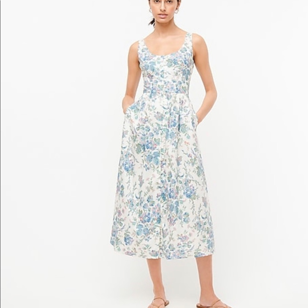 J. Crew cotton poplin dress in English garden size 2